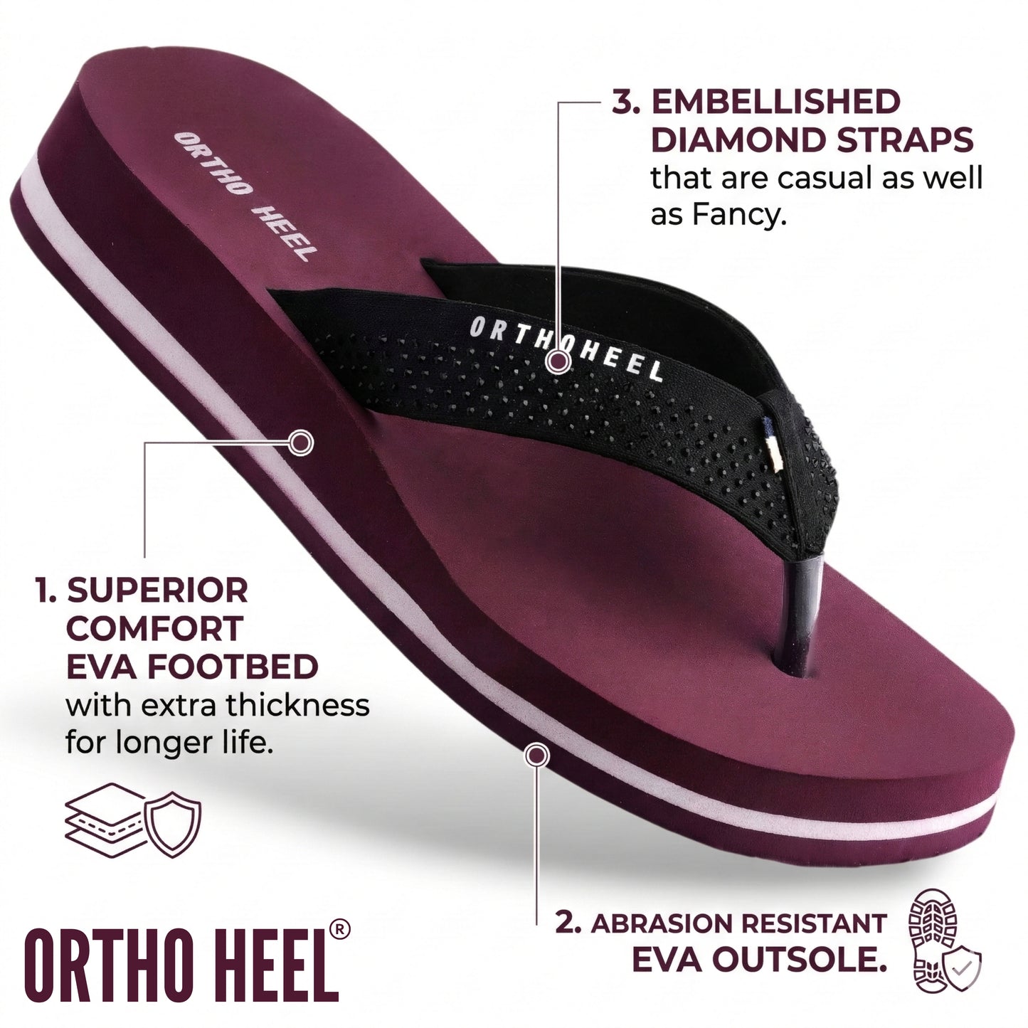 Diamond Embellished Thong Slippers